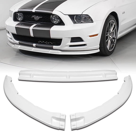 For 2013-2014 Ford Mustang GT-Style Painted White Front Bumper Body Spoiler Lip