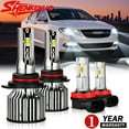 thumbnail image 1 of For 2013-2015 Chrysler 200 LED Headlight Bulbs 9012 High Low Beam Set H11 Fog light Pack of 4, 1 of 14