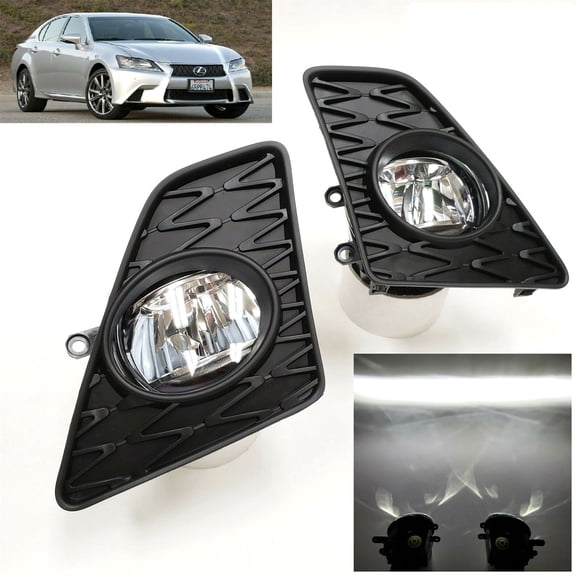 For 2013-2015 Lexus GS350 GS450h F-Sport Built-in LED Fog Driving Lights Kit with Bezel Switch Wires ((With F-Sport Package Models Only)