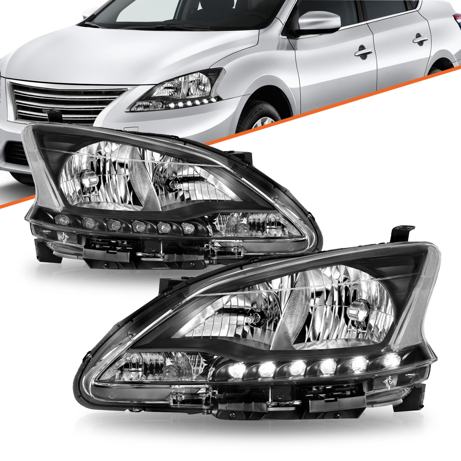 2000-2001 Nissan Sentra New Halogen Passenger Side Headlight 2000-2001 Nissan Sentra New Halogen Passenger Side Headlight