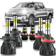 For 2013-2016 2017 2018 Chevy Traverse LED Headlight Hi/Lo+Fog Light Bulbs Combo Pack of 6