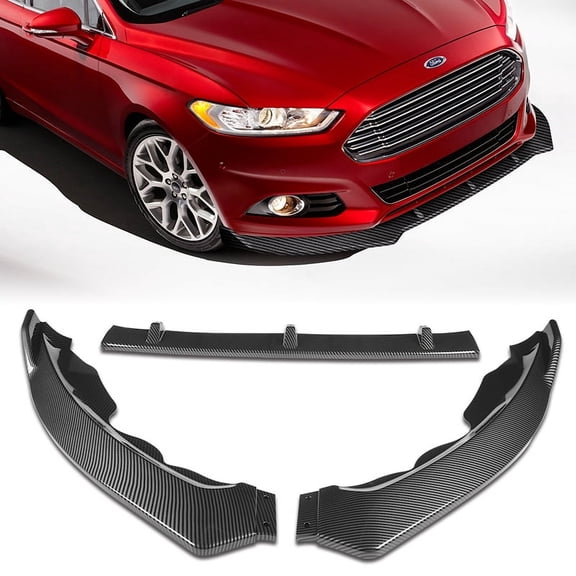 For 2013-2016 Ford Fusion Mondeo Carbon Look Front Bumper Body Kit Spoiler Lip