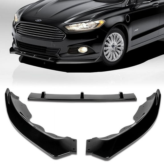 For 2013-2016 Ford Fusion Mondeo Painted Black Front Bumper Body Kit Spoiler Lip