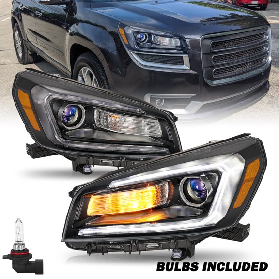 For 2013-2016 GMC Acadia Halogen Projector Headlights Headlamps Assembly LH+RH