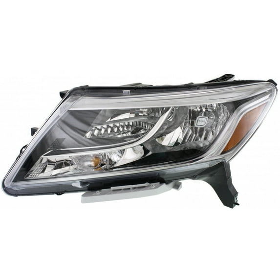 For 2013-2016 Nissan Pathfinder Headlight Driver Side CAPA Certified Bulbs Included NI2502221-Replaces 26060-3KA0B; Black Bezel; Chrome Trim