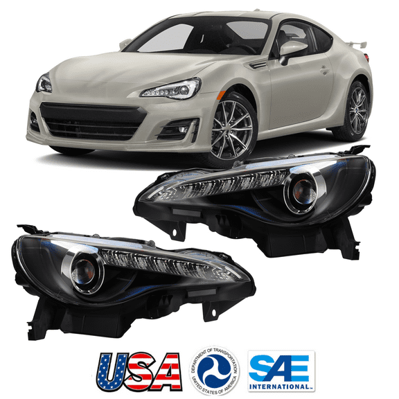 For 2013-2016 Scion FR-S /2013-2016 Subaru BRZ Headlights LED DRL Lamps Clear Lens