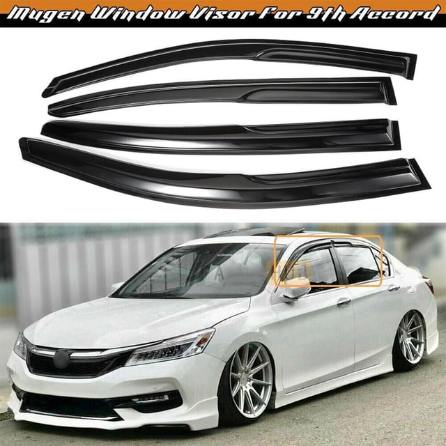JDM Smoked Acrylic Window Visors For 2008-2012 Honda Accord (8th Gen) 4-Piece Set