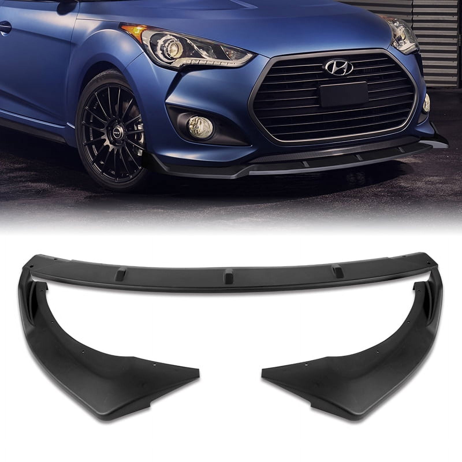 EZAUTOWRAP 3-Piece Gloss Black Front Bumper Lip Splitter For Honda Fit 2014-2017