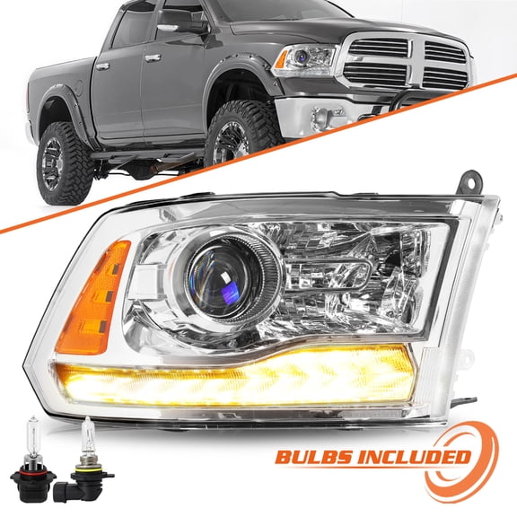 For 2013-2018 Dodge Ram 1500 2500 3500 Projector Headlights w/ LED DRL