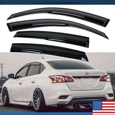 Gearzaar JDM Window Visors – 2013-2019 Nissan Sentra Sedan, 4pc Mugen Style Rain Guards