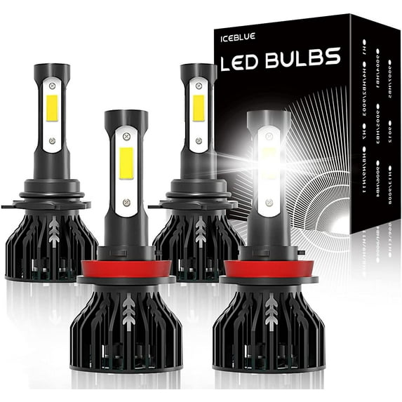 For 2013-2020 Ford Escape Headlights,9005 H11 LED High/Low Beam 4pcs