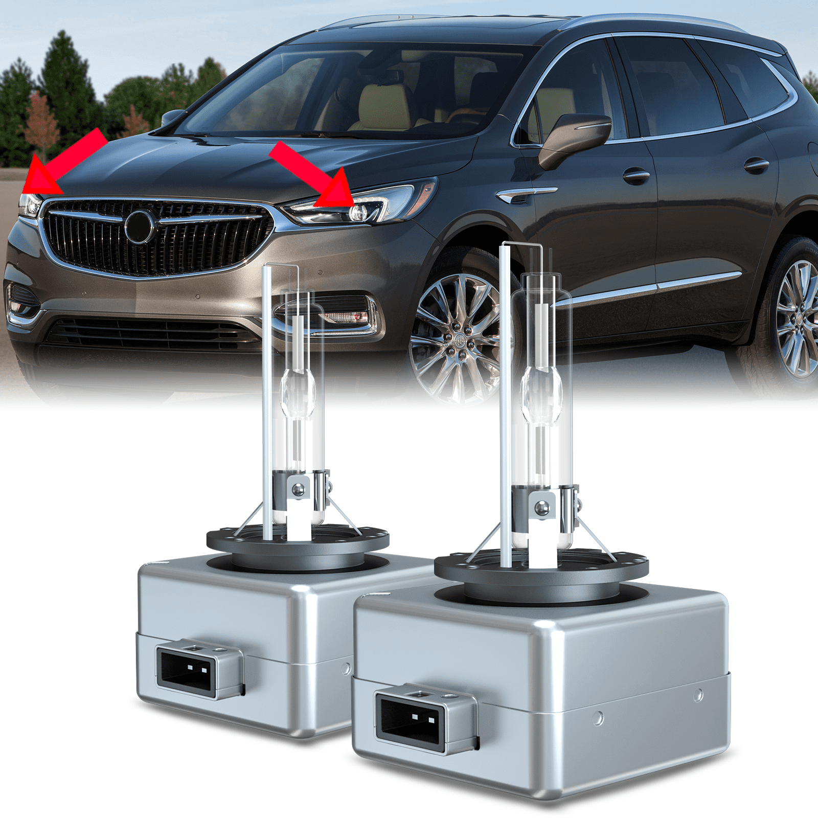 For 2013-2022 Buick Enclave HID Headlights Bulb D3S High Low Beam Bi-Xenon Lamp