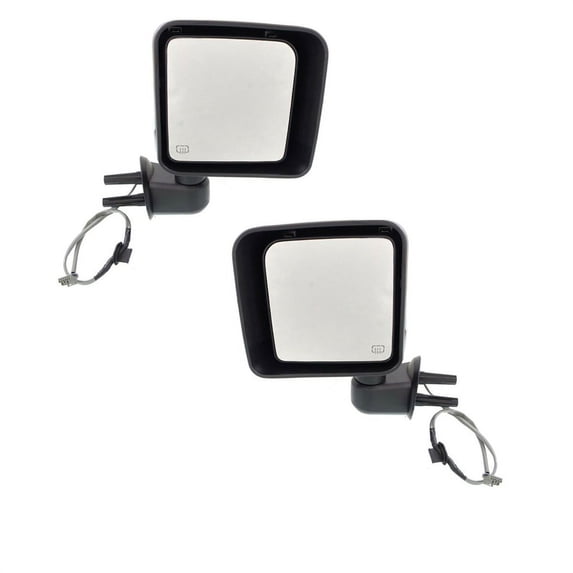 For 2014-14 Wrangler Rear View Door Mirror Assembly Power Heated Chrome Set Pair