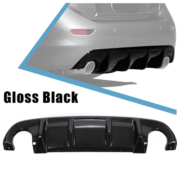 For 2014 2015 2016 2017 Infiniti Q50 Glossy Black Rear Bumper Diffuser Spoiler