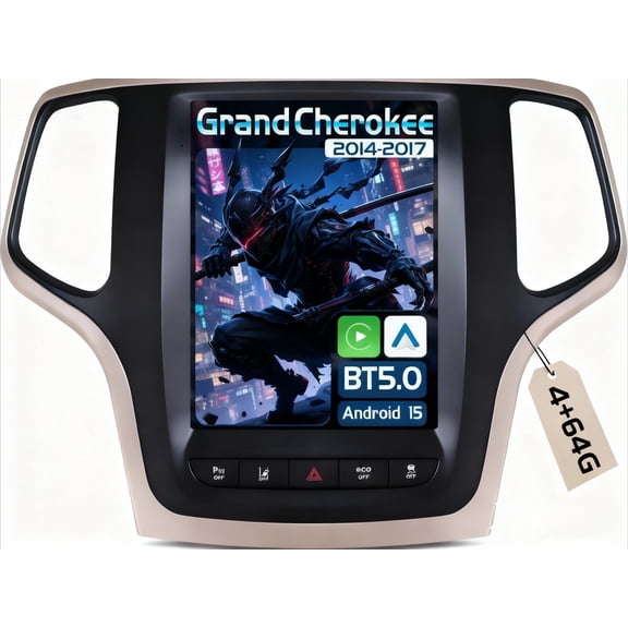 For 2014 2015 2016 2017 Jeep Grand Cherokee Android 15.0 Carplay Car Stereo Radio GPS 4+64GB Camera