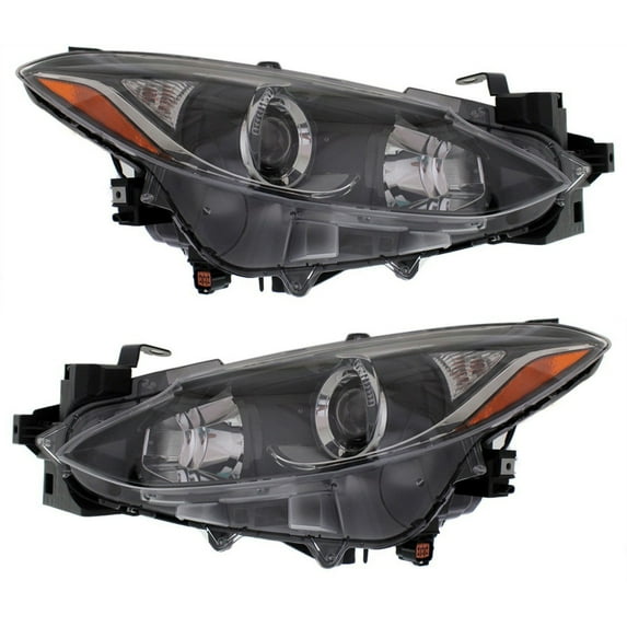 For 2014 2015 2016 Mazda 3 Pair Headlights Driver and Passenger Side Sedan MA2502144 MA2503144| BPW9510L0A BPW9510K0A