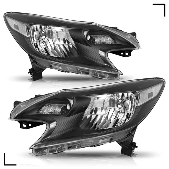 For 2014 2015 2016 Nissan Versa Note Black Headlights Assembly Lamps Left+Right