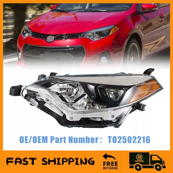 For 2014 2015 2016 Toyota Corolla L LE Sedan Left Driver Side Headlight Headlamp