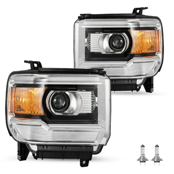 For 2014-2015 GMC Sierra 1500/15-19 2500HD 3500HD Halogen Factory Headlights L+R