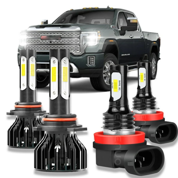 For 2014 2015 GMC Sierra 1500 LED Headlight Bulbs 6K High&Low Beam Fog Light Kit