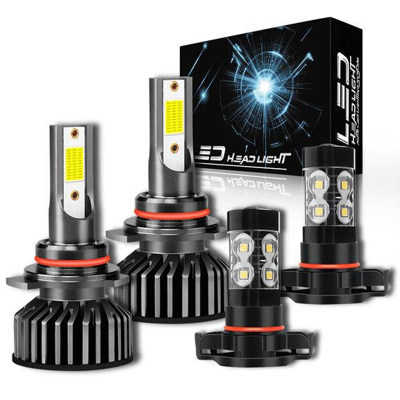 For 2014-2015 GMC Sierra 4X White 9012 LED Headlight Hi&Lo 5202 Fog Light Bulbs Kit