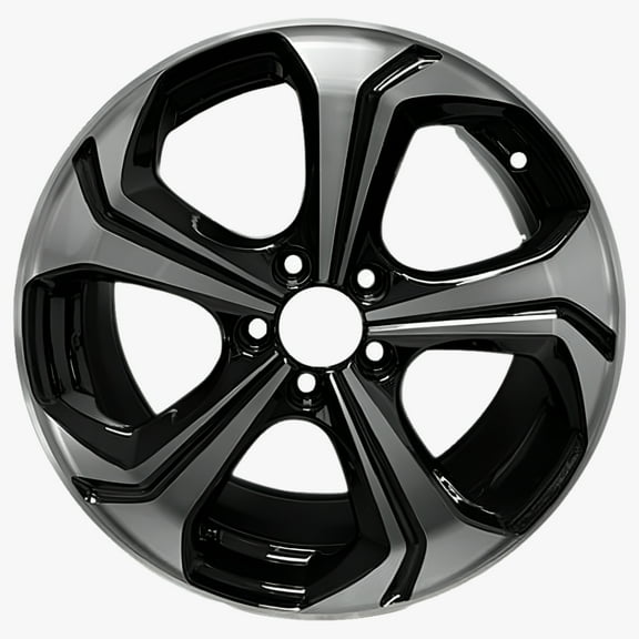 For 2014-2015 Honda Civic 18 Inch Black Machine Face (Diamond Cut) Black Rim - OE Direct Replacement - Road Ready Car Wheel