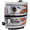 thumbnail image 1 of For 2014-2015 Silverado 1500 Headlight Clear Lens; Chrome Interior STYCV1415PHL1, 1 of 5