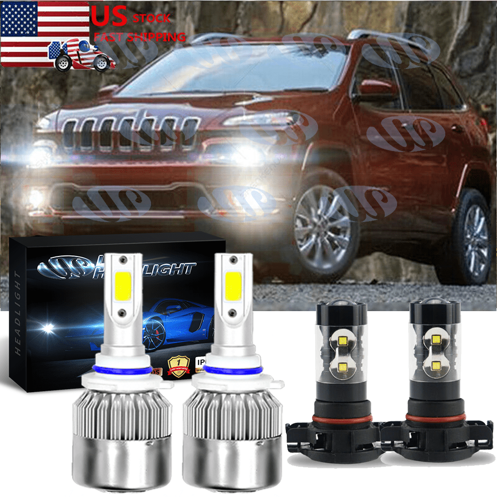 AlexTong Cherokee C9 9012 + 5202 White LED Automotive Bulb fits Jeep Cherokee 4 Pack