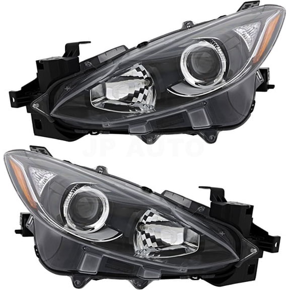 For 2014-2016 Mazda 3 Headlight Halogen Set Driver and Passenger Side