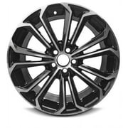 For 2014-2016 Toyota Corolla 17 Inch Black Machine Face Diamond Cut Black Rim - OE Direct Replacement - Road Ready Car Wheel