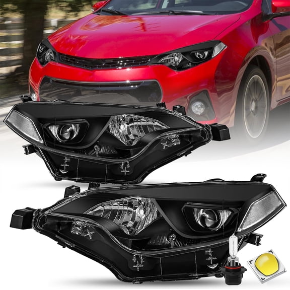 For 2014-2016 Toyota Corolla Halogen Headlights Assembly Headlamps Left+Right