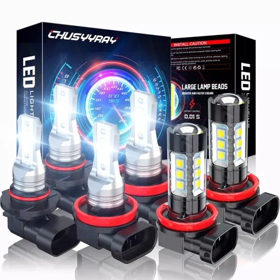 For 2014 - 2017 Jeep Grand Cherokee 9005 H11 Led Headlight Hi/Lo + H11 Fog light Combo Bulbs