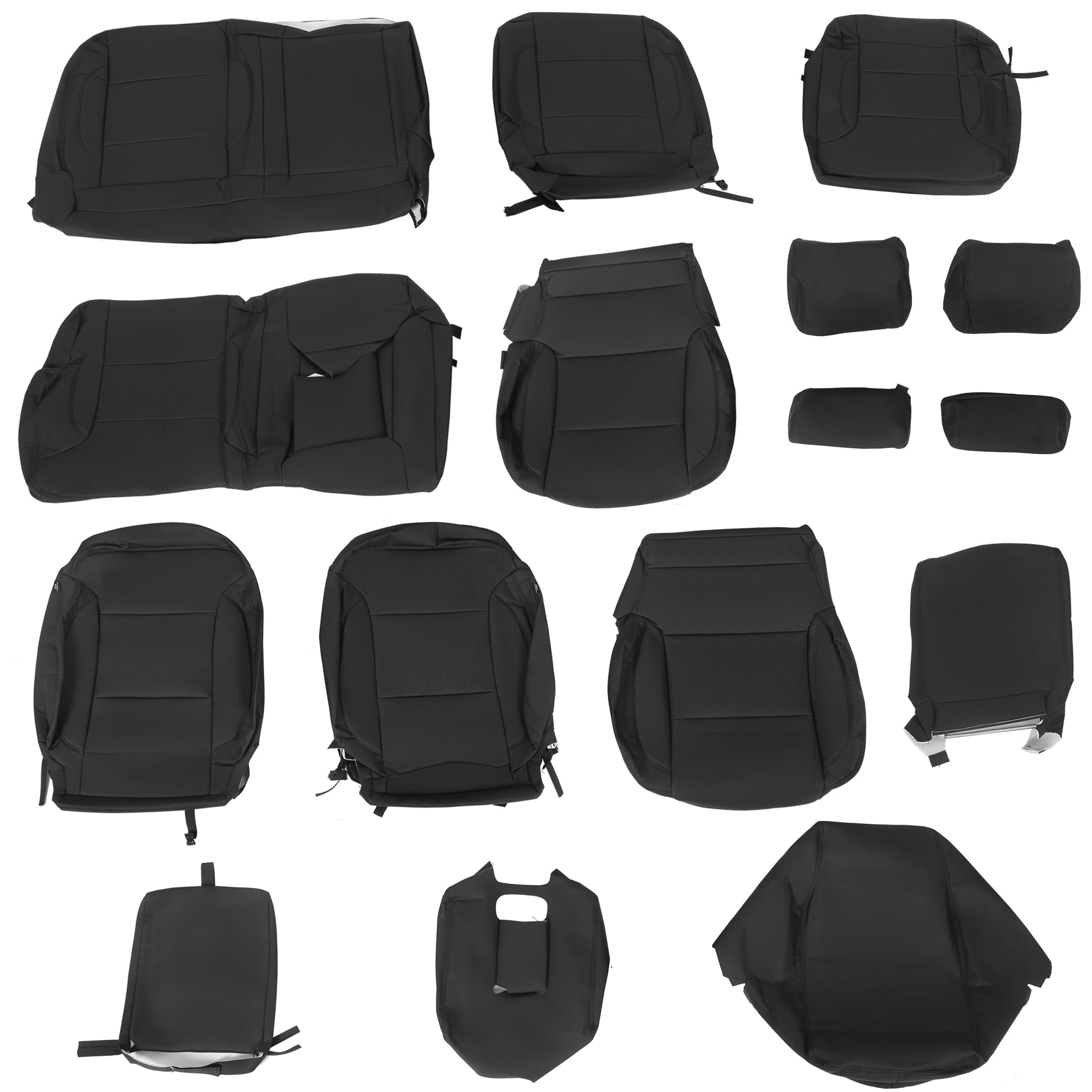 Katzkin Black Seat Covers, 2014-2018 Chevy Silverado Crew Cab LT ...