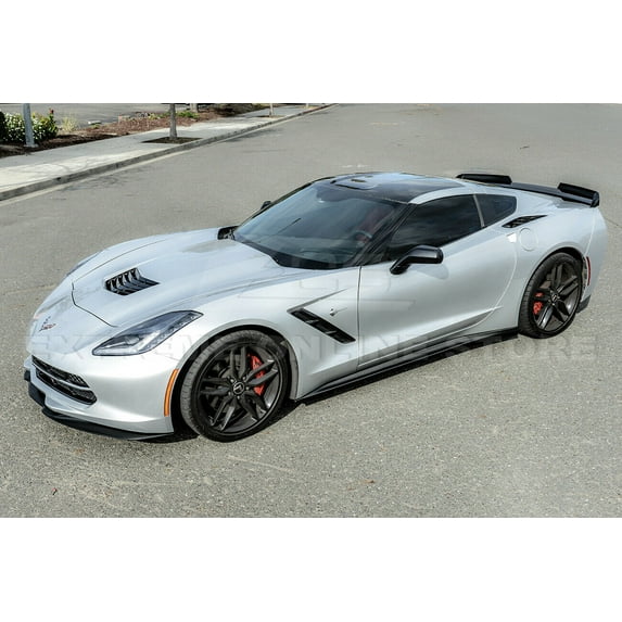 For 2014-2019 Corvette C7 Base Models | Add On Aero Bottom Line Carbon Fiber Rocker Panel Side Skirts Extension
