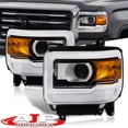 thumbnail image 1 of For 2014-2019 GMC Sierra Black Housing Clear Lens Amber Signal Reflectors Projector Headlight Headlamps Assembly Pair - 1500 2500HD 3500HD 2500 3500 HD, 1 of 9