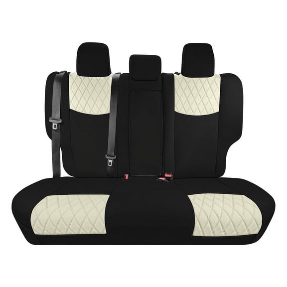 For 2014-2019 Toyota Corolla S,SE,LE (NOT FIT XSE) FH Group Ultraflex  Neoprene Custom Fit Car Seat Covers - Beige Rear Seat