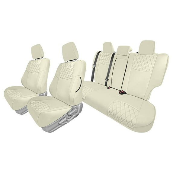 For 2014-2019 Toyota Corolla S,SE,LE (NOT FIT XSE) FH Group Ultraflex Neoprene Custom Fit Car Seat Covers - Solid Beige Full Set