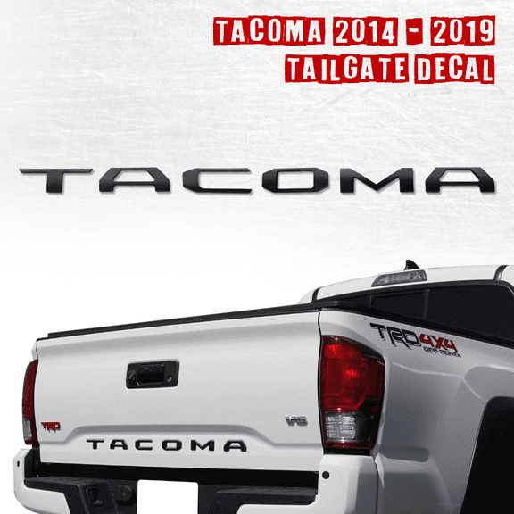 For 2014-2019 Toyota Tacoma Black Aluminum Alloy Tailgate Letters Decal Inserts