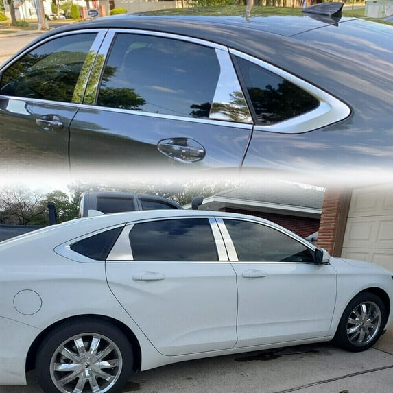 For 2014-2020 Chevrolet Impala Chrome Polished Window Pillar Posts Trims Chevy