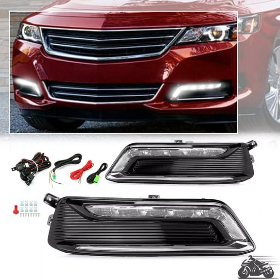 For 2014-2020 Chevrolet Impala LED DRL Fog Lights Wiring Switch Set Left & Right
