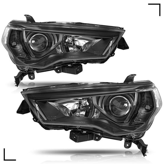For 2014-2020 Toyota 4Runner 4Dr Black Clear Headlights Assembly Set Pair
