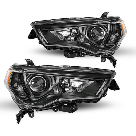 For 2014-2020 Toyota 4Runner 4Dr Black Headlights Amber Corner Lamps Left+Right