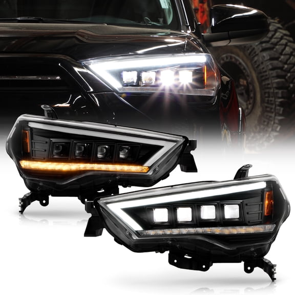 For 2014-2020 Toyota 4Runner LED Quad Projector w/ Sequential Signal Headlights