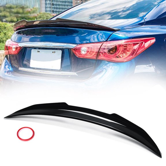 For 2014-2022 21 Infiniti Q50 Rear Trunk Spoiler Wing Lip Glossy Black PSM Style