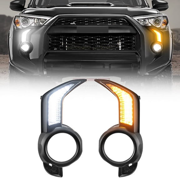 For 2014-2024 Toyota 4Runner LED Fog Light DRL Kit w/ Sequential Turn Signal