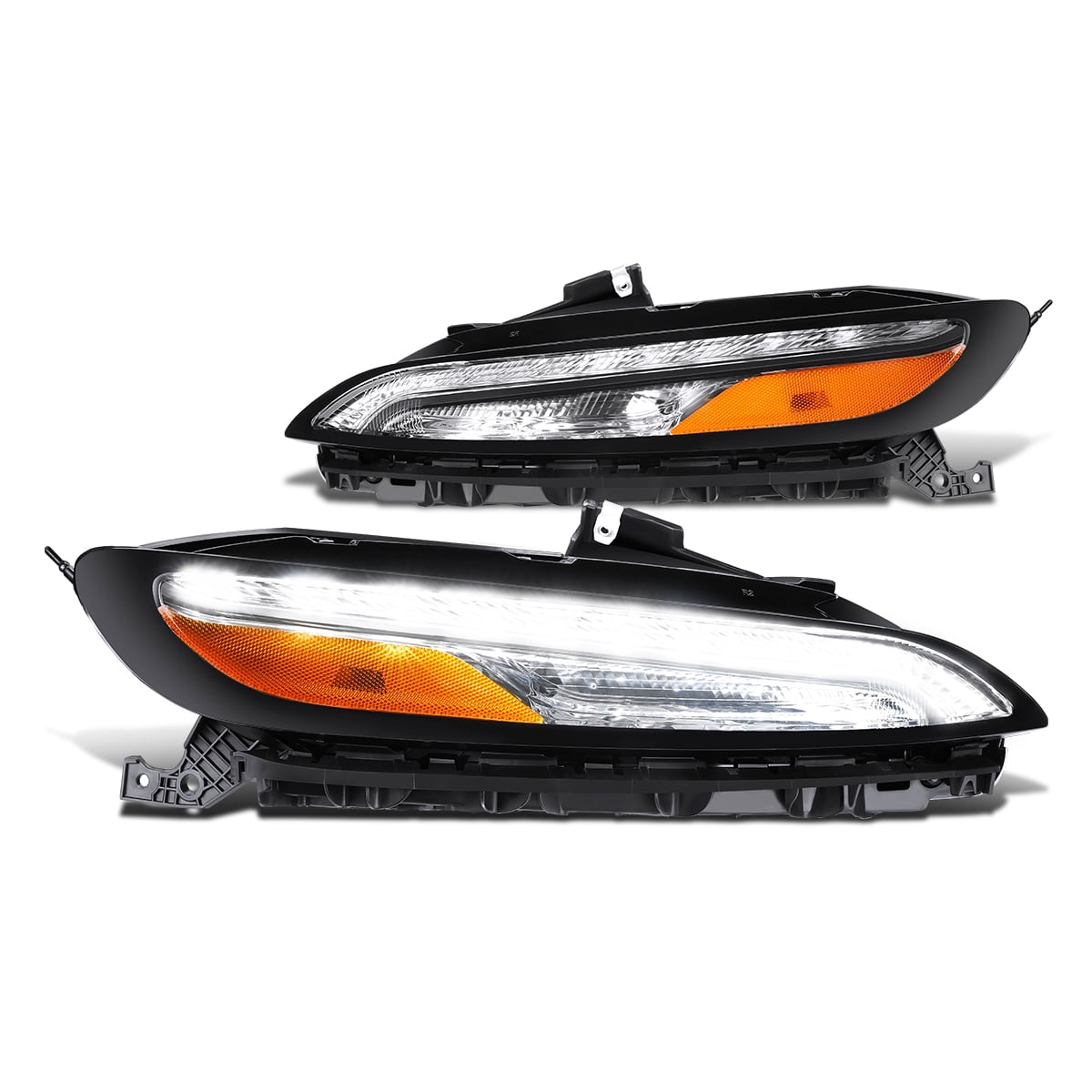 For 2014 to 2018 Jeep Cherokee 2Pcs Factory Style LED DRL Parking Turn Signal Lights Chrome Housing Amber Corner 15 16 17