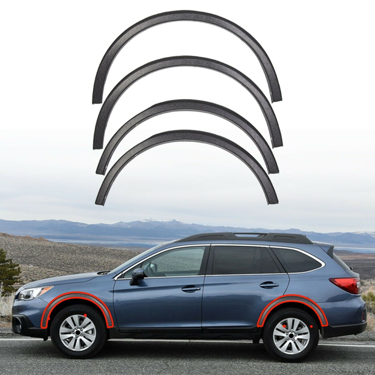 For 2015 19 Subaru Outback Wagon Wheel Arch Molding Fender Flare Kit E201SAL000