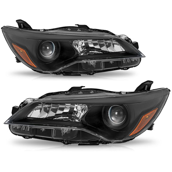 For 2015 2016 2017 Toyota Camry Black Projector Headlights  Headlamps  Assembly Set