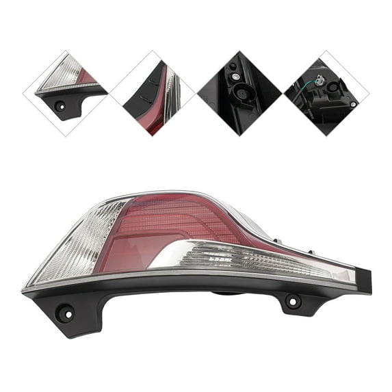 For 2015 2016 2017 Toyota Prius C LED Halogen Left Rear Tail Light Replacement Driver Side Black Housing Clear&Red Lens LH
