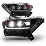 For 2015-2017 Ford Mustang Coupe & Convertible/2016-2020 Ford Mustang Shelby GT350/2020-2022 Ford Mustang Shelby GT500 LED Sequential Signal Black Projector Headlights Pair